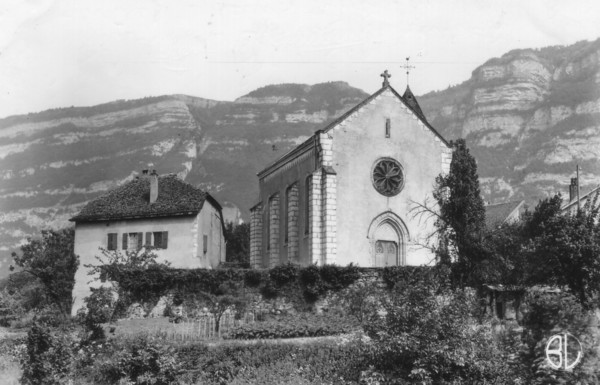 L´église de Bossey et le Grand Salève (v. 1955)