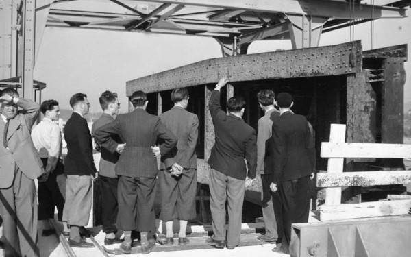 Réunion de chantier à Verbois (mai 1942)