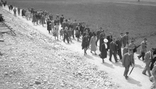 Visite du chantier de Verbois (juillet 1942)