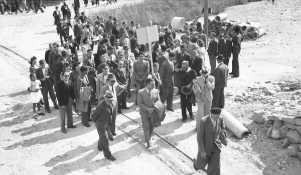 Visite du chantier de Verbois (juillet 1942)