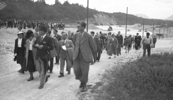 Visite du chantier de Verbois (juillet 1942)