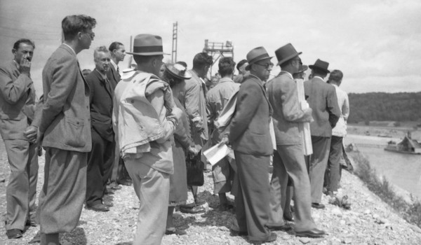 Visite du chantier de Verbois (juillet 1942)