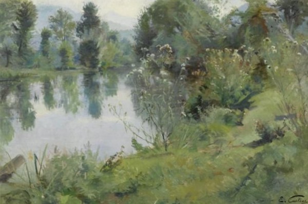 « Paysage d'étang en été »