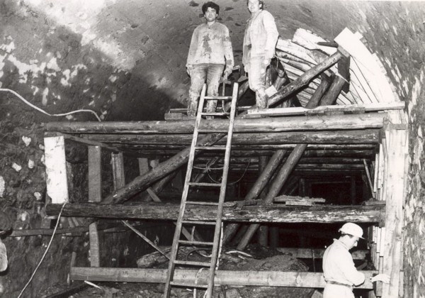 Travaux souterrains au barrage sur l´Arve à Arthaz