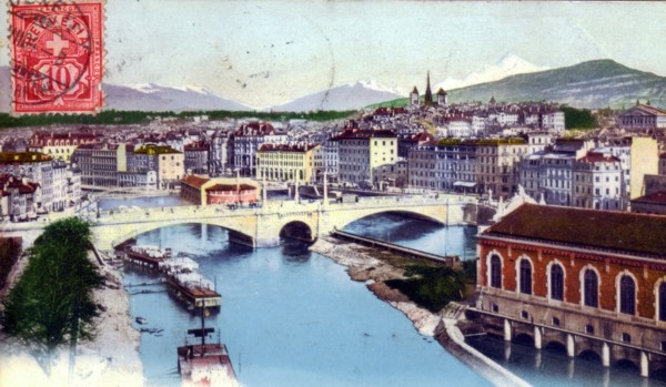 Genève, le pont de la Coulouvrenière