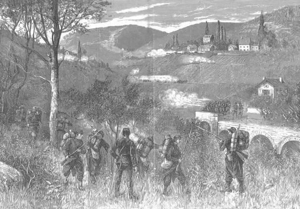 Les manoeuvres au Pont de Viaison en 1883