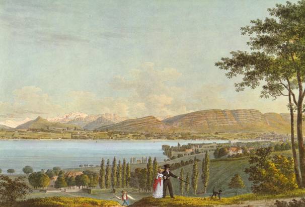 Genève et le Salève vus de Prégny (Suisse)