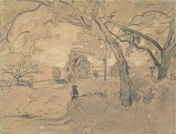 « Petite fille sous les arbres à Mornex » (1842 ?)